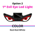 Solar Devil Eyes light option with red and white eye accents for a sharper rear window look.