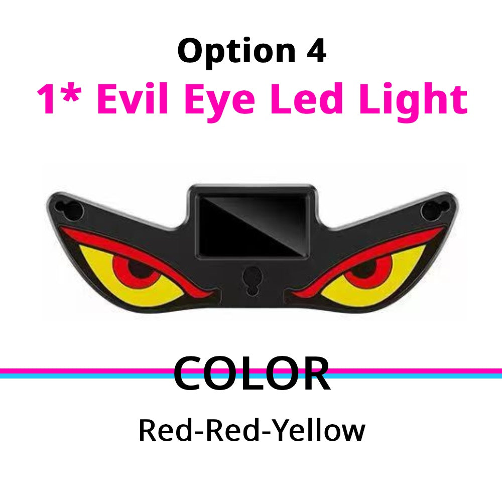 Solar Devil Eyes light option with red and yellow eye accents for a warm aggressive windshield glow.