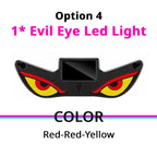 Solar Devil Eyes light option with red and yellow eye accents for a warm aggressive windshield glow.