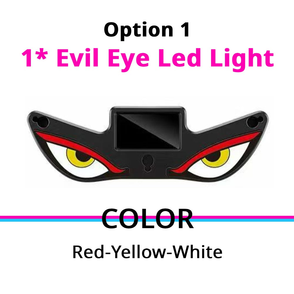 Solar Devil Eyes light option with red, yellow, and white eye accents for a bright windshield display.