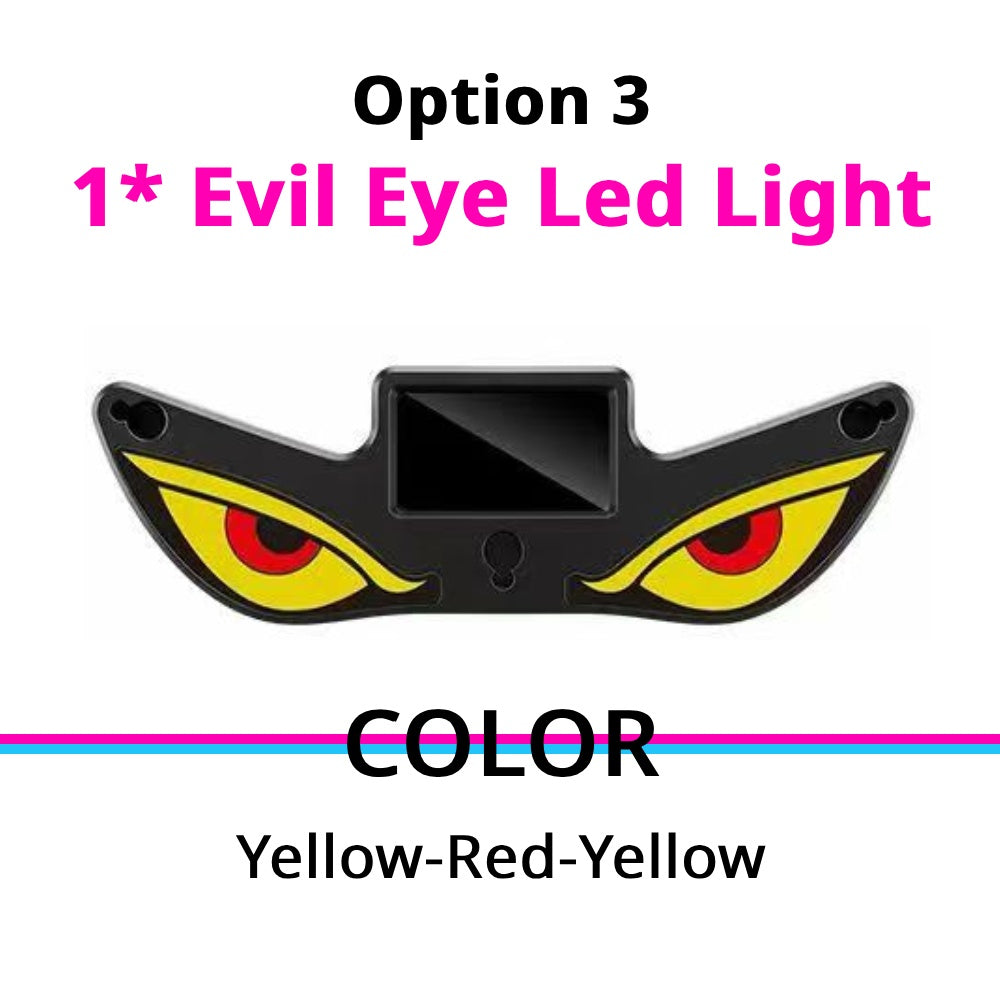 Solar Devil Eyes light option with yellow and red eye details for bold truck or car window styling.
