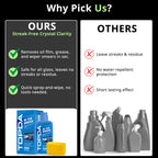 Car glass oil film remover helps clean oil stains, water marks, and road film without leaving streaky residue.