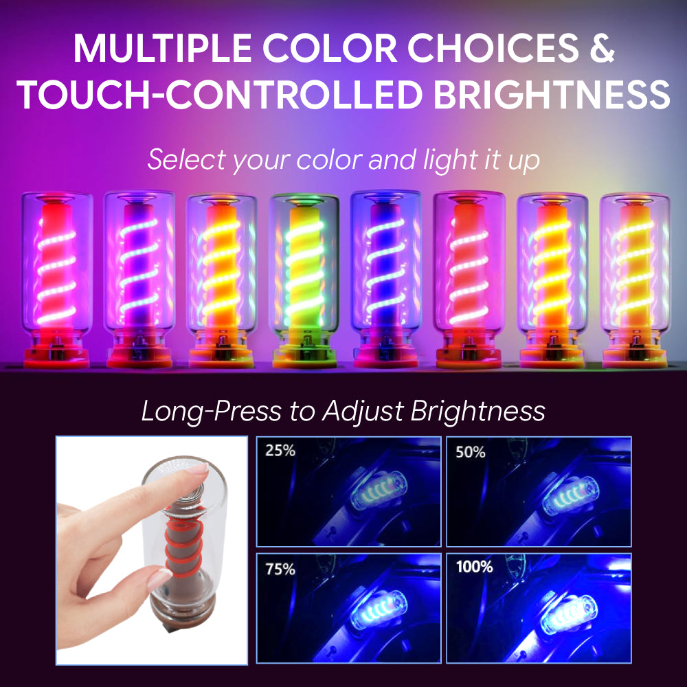 Touch-control USB LED ambient lamp lets you choose soft color options and adjust brightness with a long press.