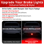 Triangle brake signal light adds a stronger rear warning glow compared with a darker stock rear setup.