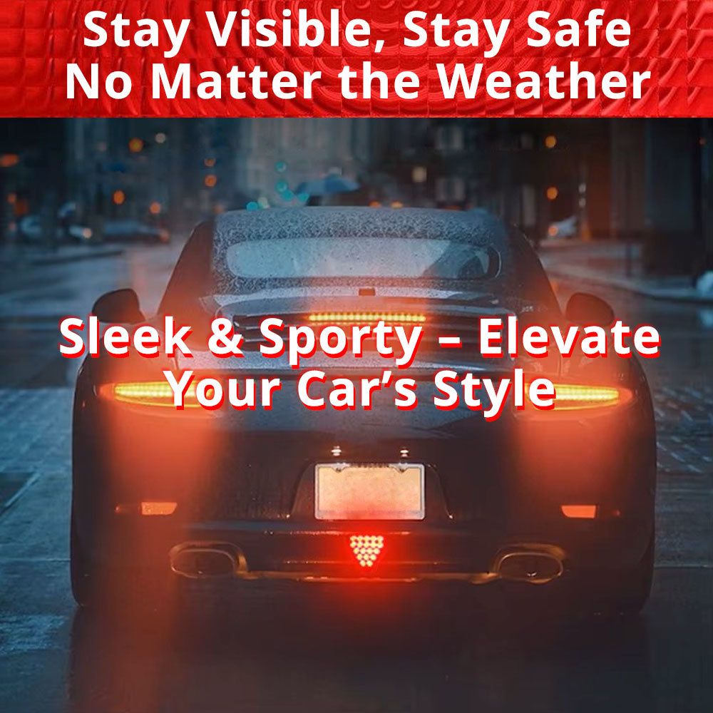 Triangle brake signal light adds a sporty red rear glow while helping the vehicle stand out in wet or dark weather.