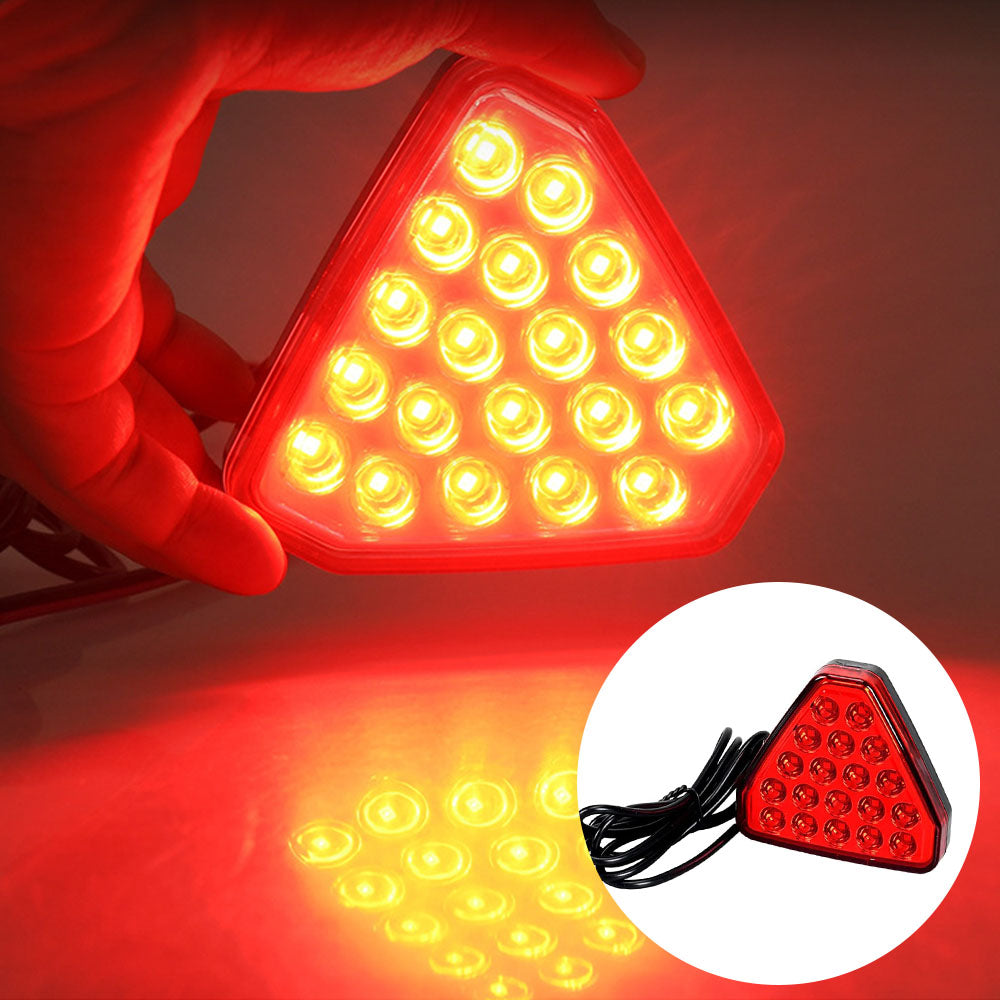 Triangle brake signal light with bright red LEDs for added rear visibility and custom vehicle styling.