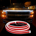 Truck hood LED light strip adds a bold front-end glow across the hood line for stronger night styling.