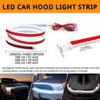 Truck hood LED light strip comes in 71-inch, 79-inch, and 87-inch lengths for different hood widths.