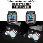 2-piece custom art puddle projector set with rechargeable door lights for personalized night welcome lighting.