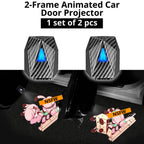 2-piece custom animated car door projector set with matching artwork lights for left and right door welcome glow.