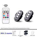 2-piece Halloween RGB light set with remote control and mounting accessories for small spooky decoration areas.