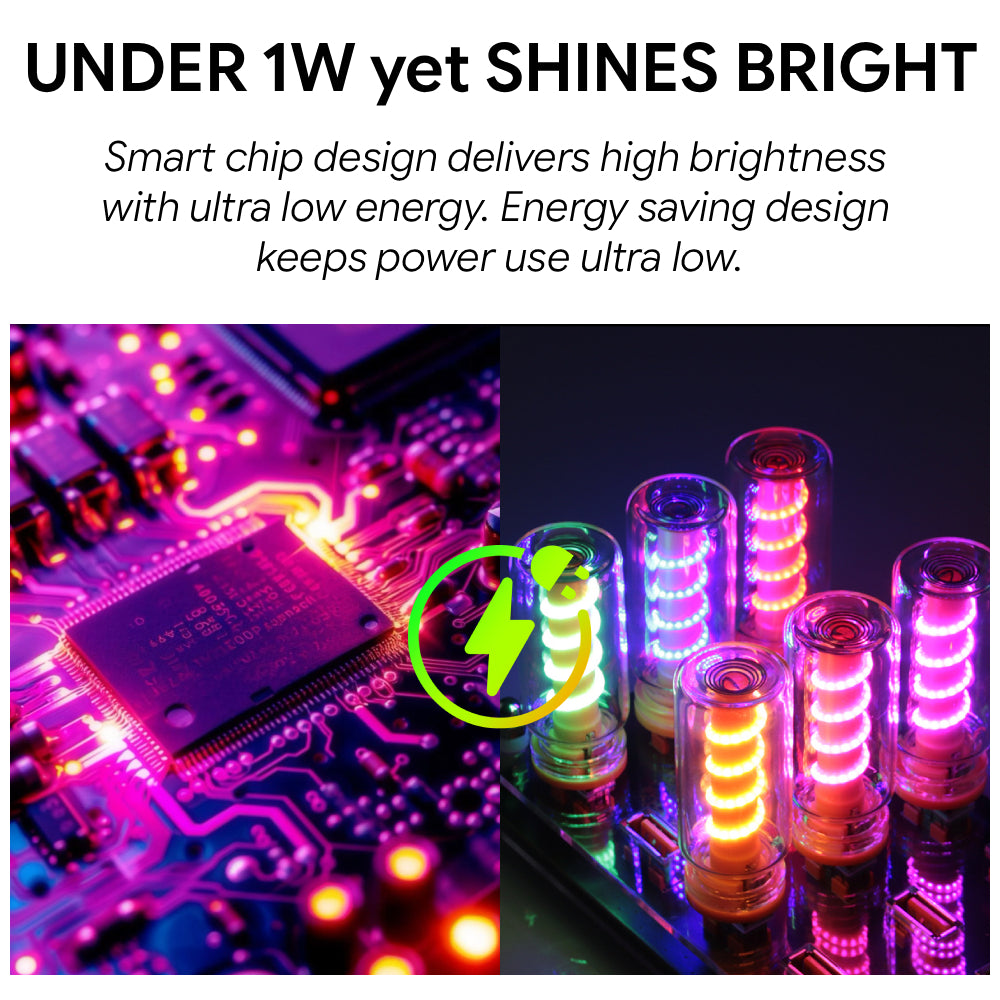 Under 1W USB LED ambient lamp gives a bright accent glow while keeping power use low for everyday mood lighting.