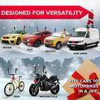 Universal Christmas car antlers fit many cars, SUVs, trucks, minivans, bikes, and motorcycles for holiday decorating.