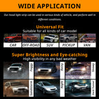Universal fit hood LED light strip for cars, off-road vehicles, SUVs, pickups, vans, and front-end styling projects.