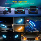 Universal headlight LED strips fit many cars, SUVs, trucks, motorcycles, and front-light styling projects.