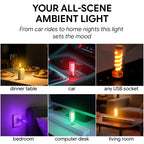 USB ambient light adds a soft glow to car interiors, dinner tables, bedrooms, computer desks, and living rooms.
