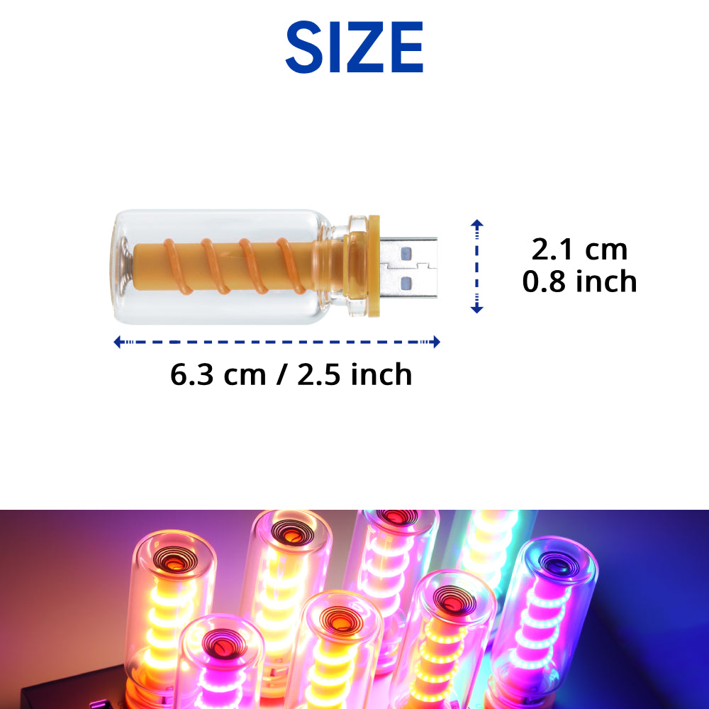 USB LED ambient lamp has a compact 2.5-inch body with a small plug-in design for tight car and desk spaces.