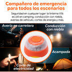 V16 emergency beacon supports roadside breakdowns, foggy driving stops, camping, and power-cut emergency lighting.