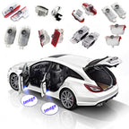 Vehicle-specific puddle logo projector kit with plug-and-play door lighting options for compatible car models.