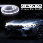 White truck hood LED strip in 79-inch length for medium hood widths and bright front-end accent lighting.
