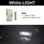 White USB LED ambient lamp provides a clean soft glow for small car, desk, cabinet, or display lighting needs.