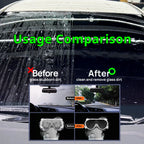 Windshield water repellent improves rain beading after application for a clearer view through wet exterior glass.